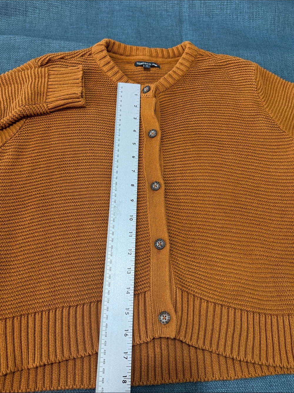 Toad & Co Cardigan size small Women's Button-Front Ribbed Sweater - Rust - Picture 7 of 12
